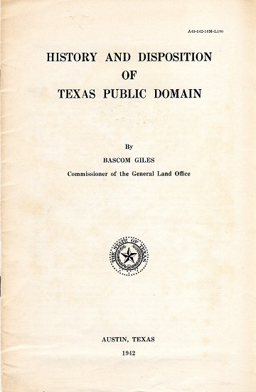 HISTORY AND DISPOSITION OF TEXAS PUBLIC DOMAIN.